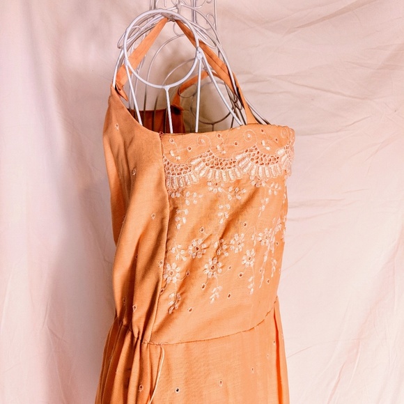 1970s Vintage Handmade Maxi Sundress in Peach - Picture 3 of 8